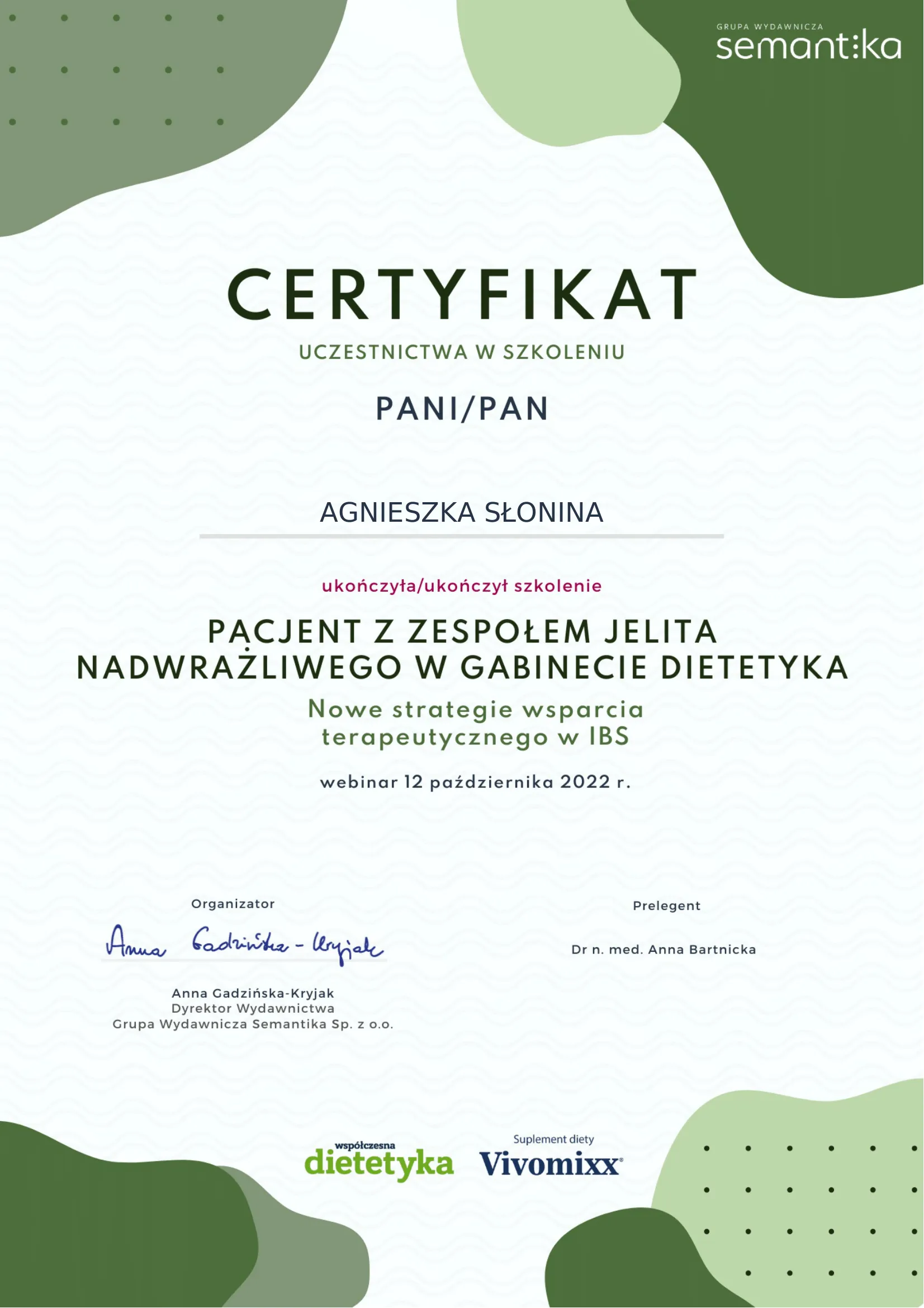 Certificate: IBS