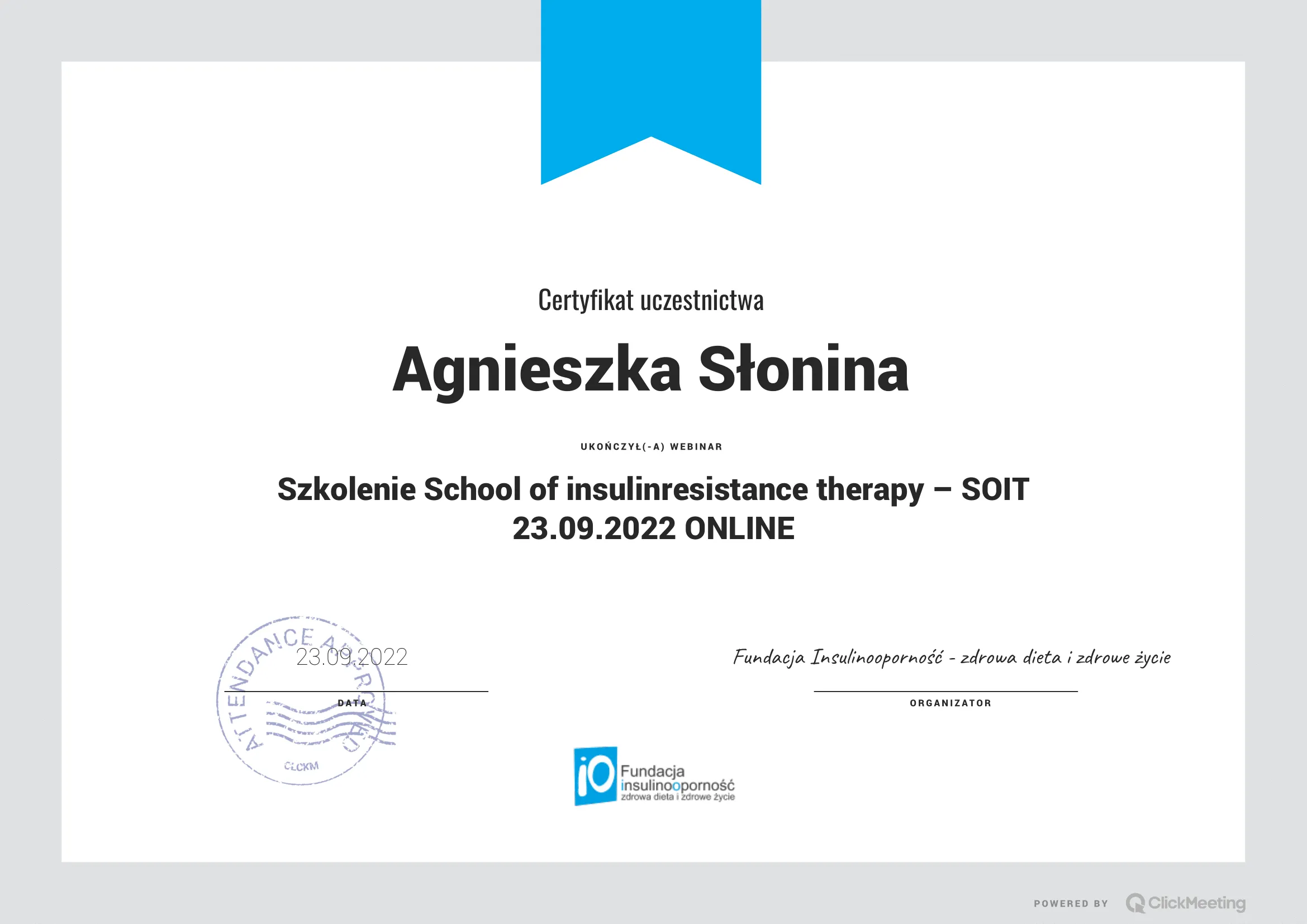 SOIT certificate