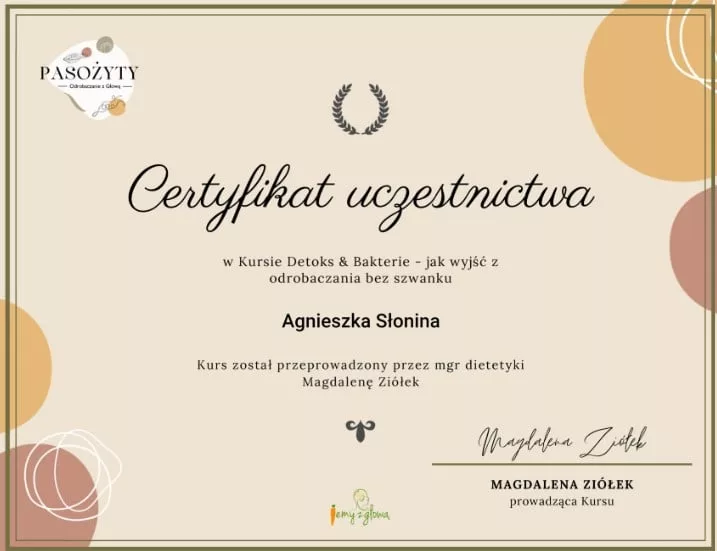 Training certificate